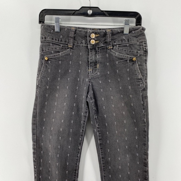 Disney Hannah Montana Jeans Girl's 12 Mid Rise Black Love Heart Denim Stretchy - Picture 2 of 16